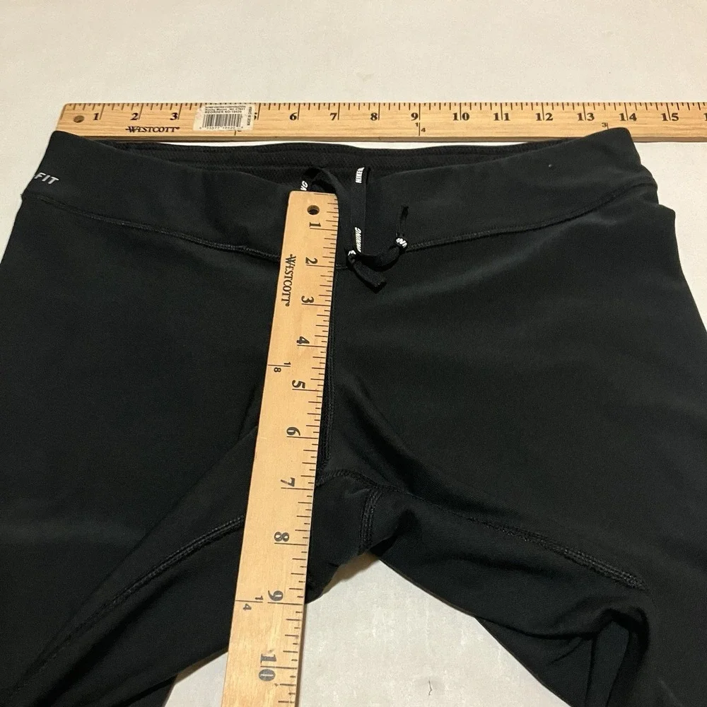 Nike Dri-Fit Womens Size Medium Gray Black Running Stretch‎ Legging Zipper Cuff